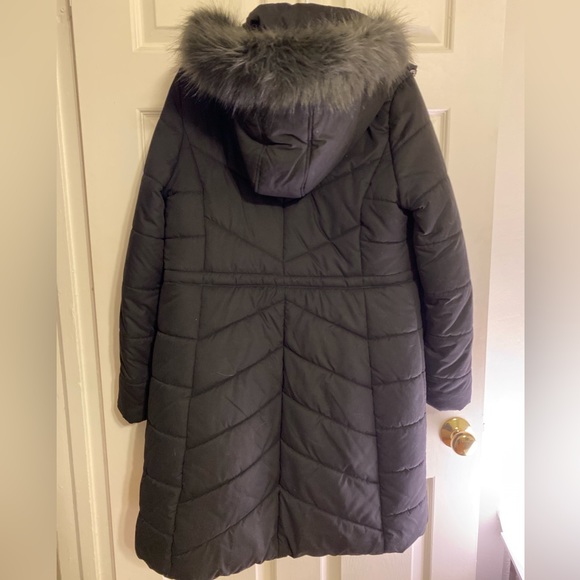A New Day Long Puffer Coat with Faux Fur Hood Detail - Picture 3 of 3
